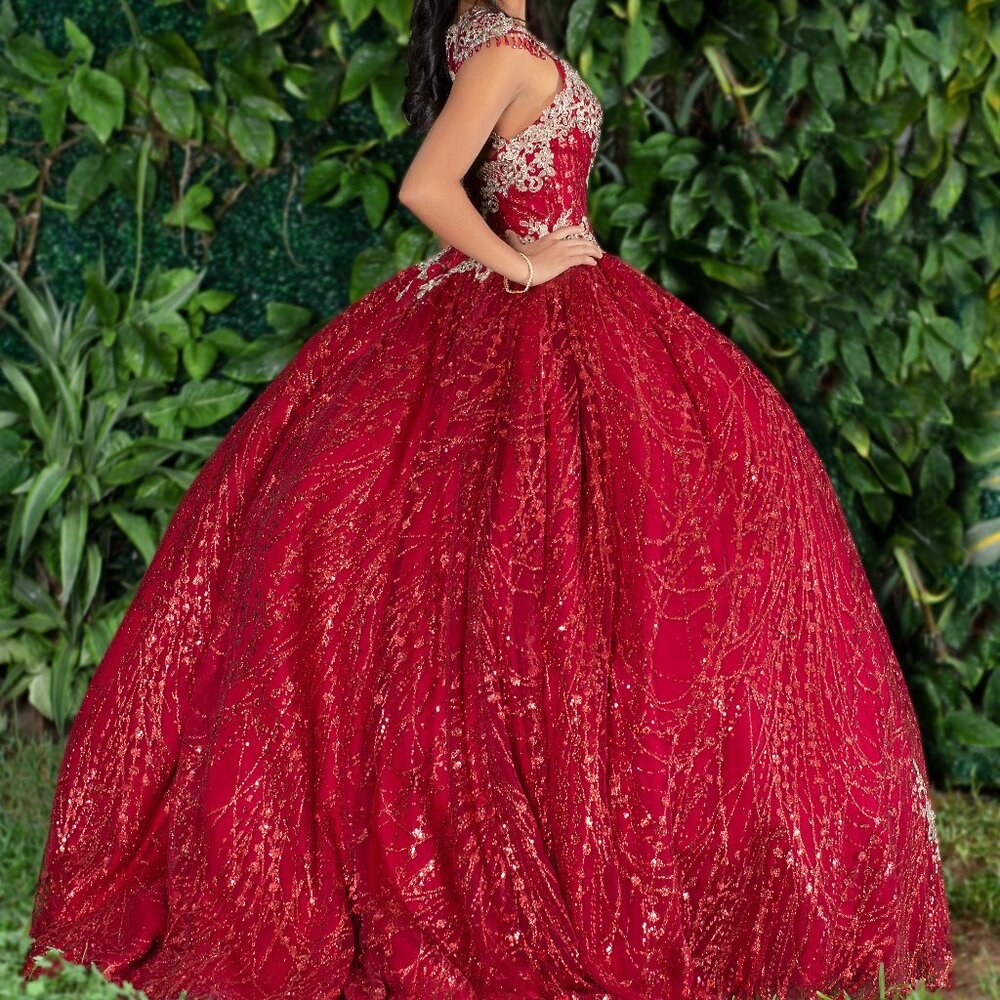 DREAM QUEEN USA Beautiful Red Voluminous Sequin Dress - Picture 2 of 13